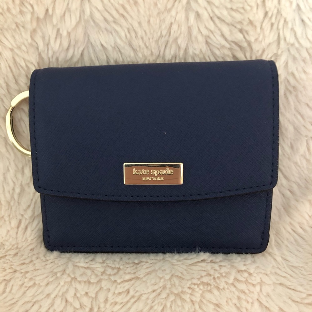 NWOT Navy Kate Spade Small Keyring Cardholder